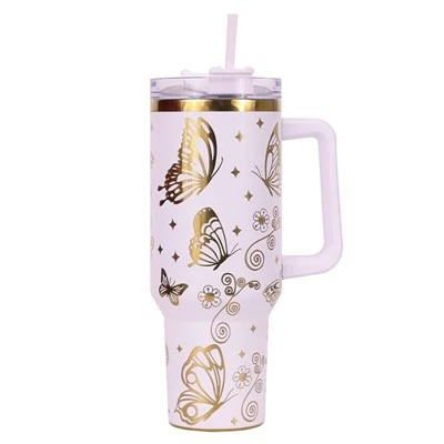 40oz Glitter Stainless Steel Glitter Tumbler Gold Gold